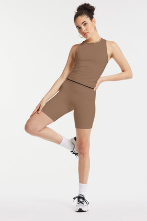 Seamless Sports Bra, Light Brown