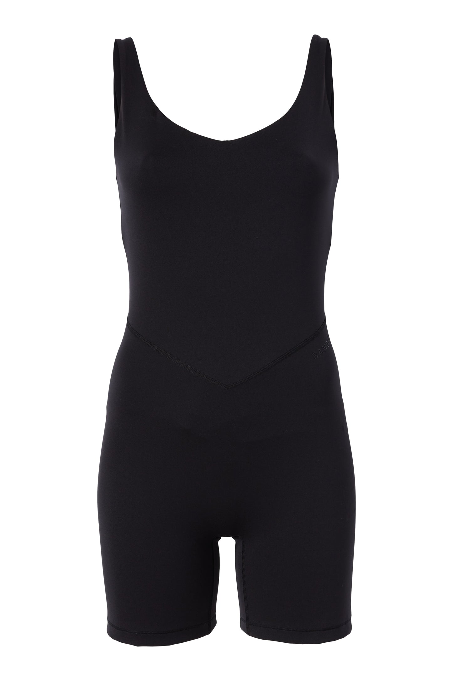 V-Neck Tempo Short Catsuit - Black