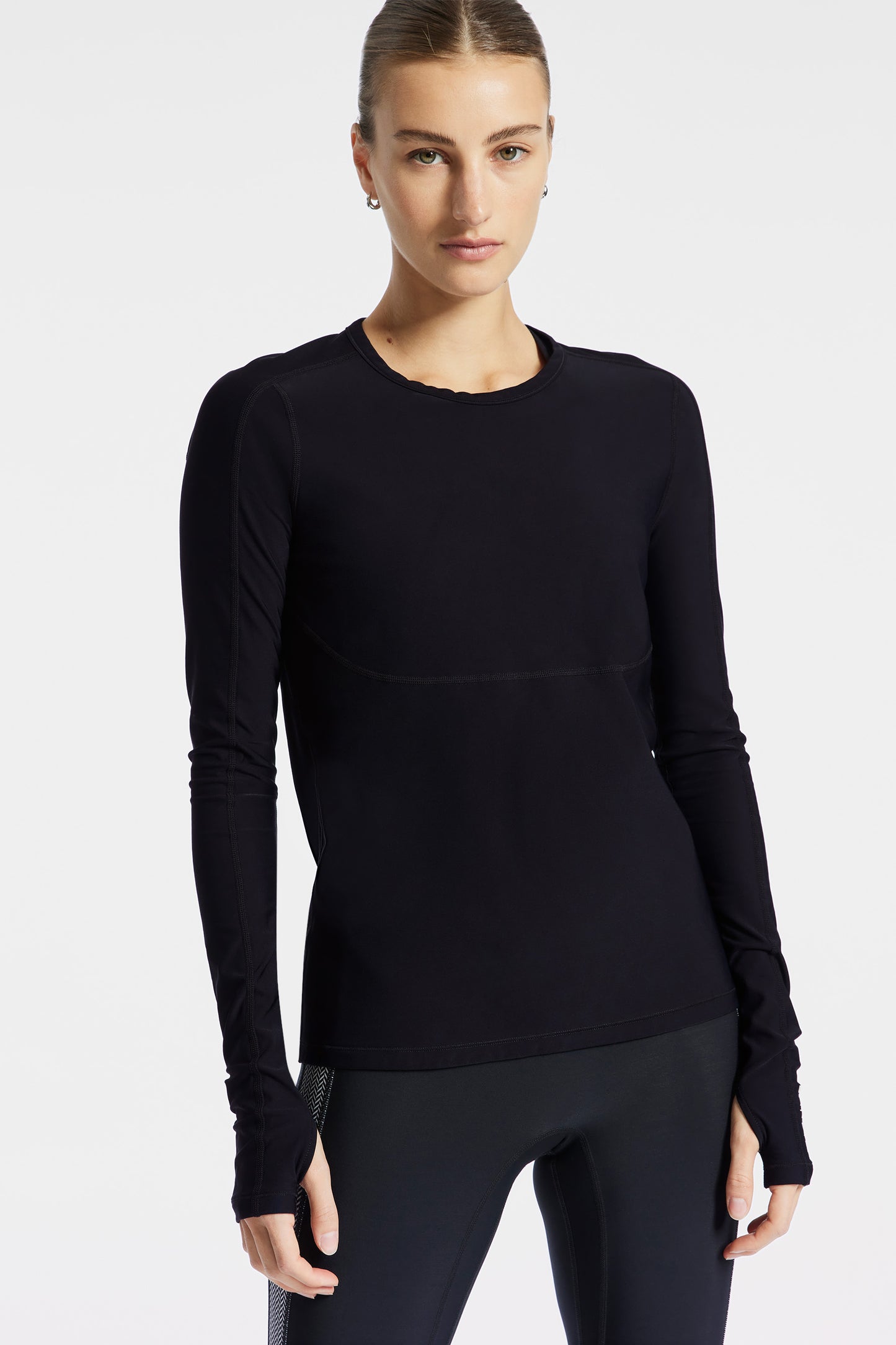 Pro Fleece Seam Long Sleeve Top - Black