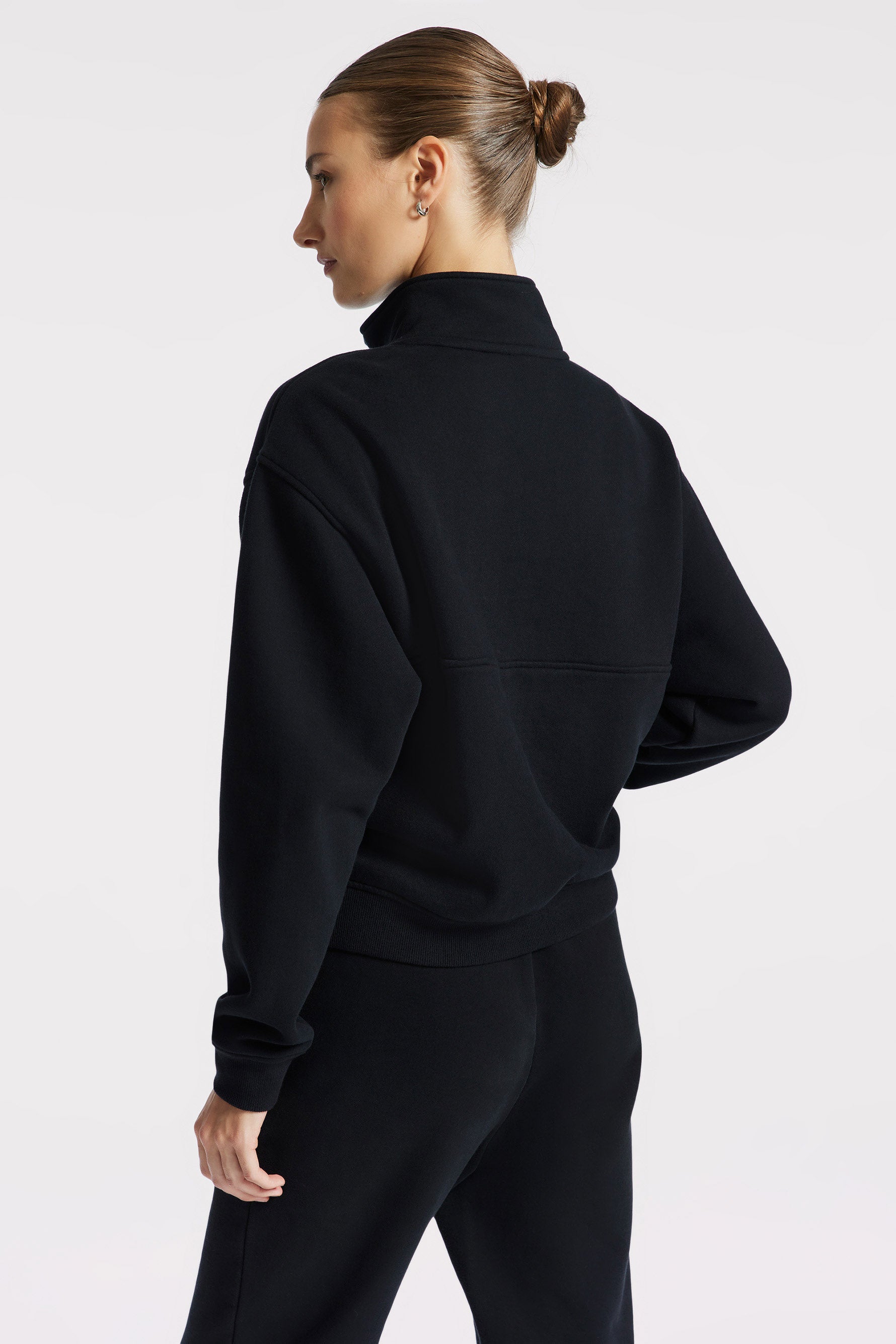 Bandier Les Sports Half Zip Pullover Sweatshirt - Black/ White
