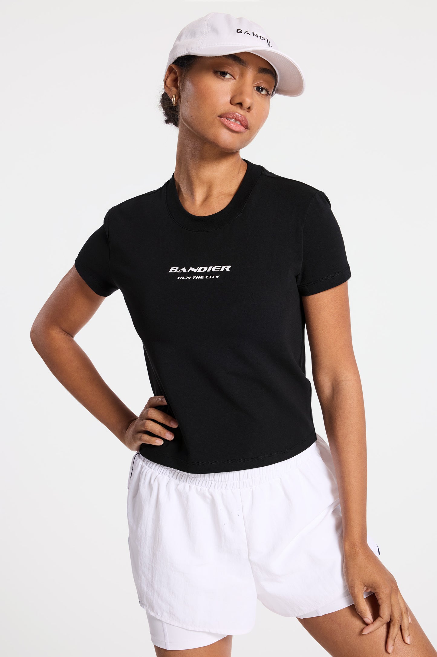 Run the City Baby Tee - Black/white