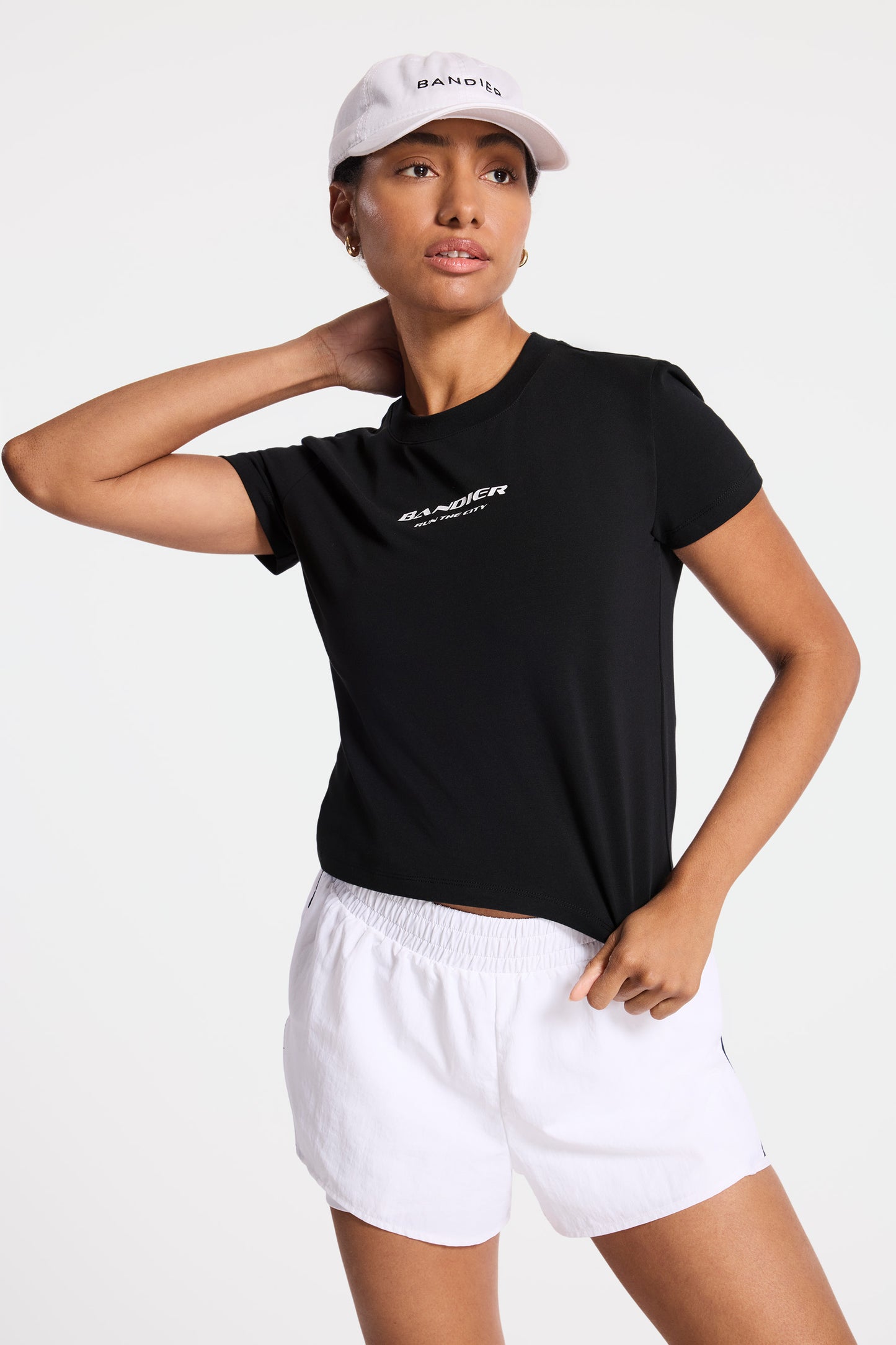 Run the City Baby Tee - Black/white