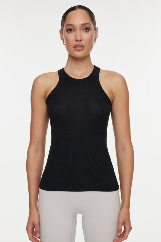 Rivington Ribbed Tank - Black