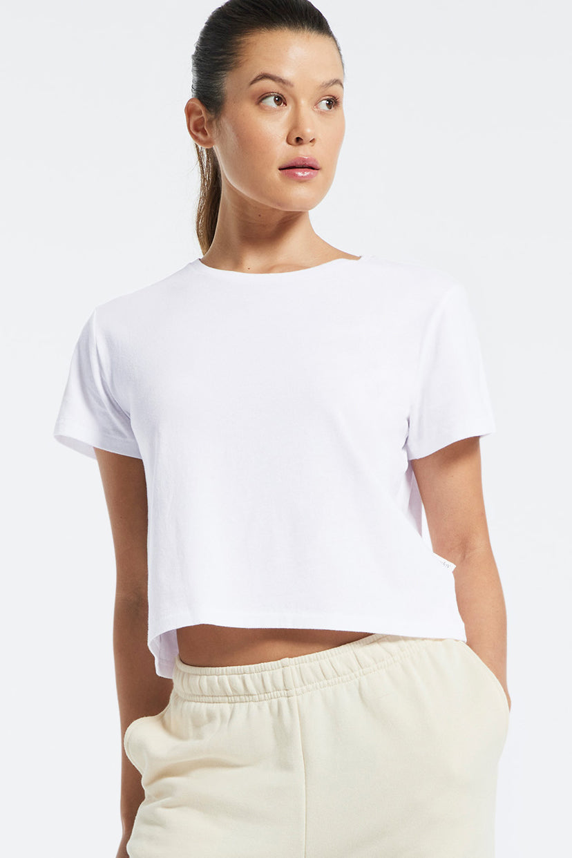 White Cropped Tee