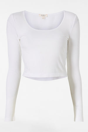 Rivington Ribbed Long Sleeve Scoop Neck Crop Top