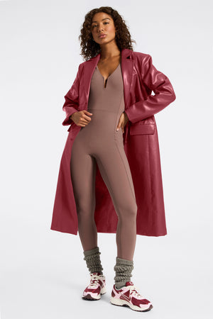 Apparis Liv Apple Faux Leather Coat in Rhubarb | BANDIER - BANDIER