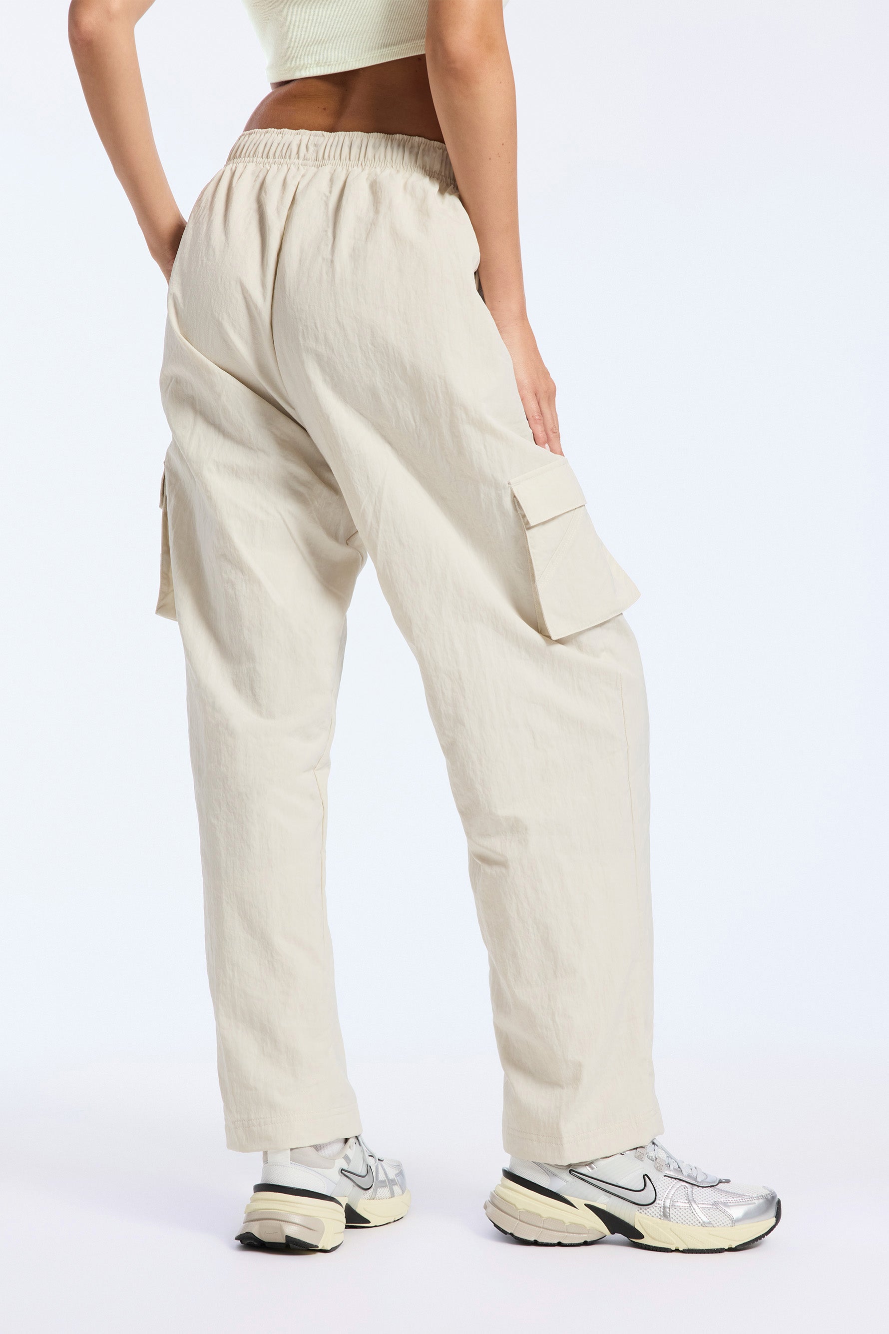 Essential High Rise Woven Cargo Pants in Light Orewood Brown Sail - Glue  Store