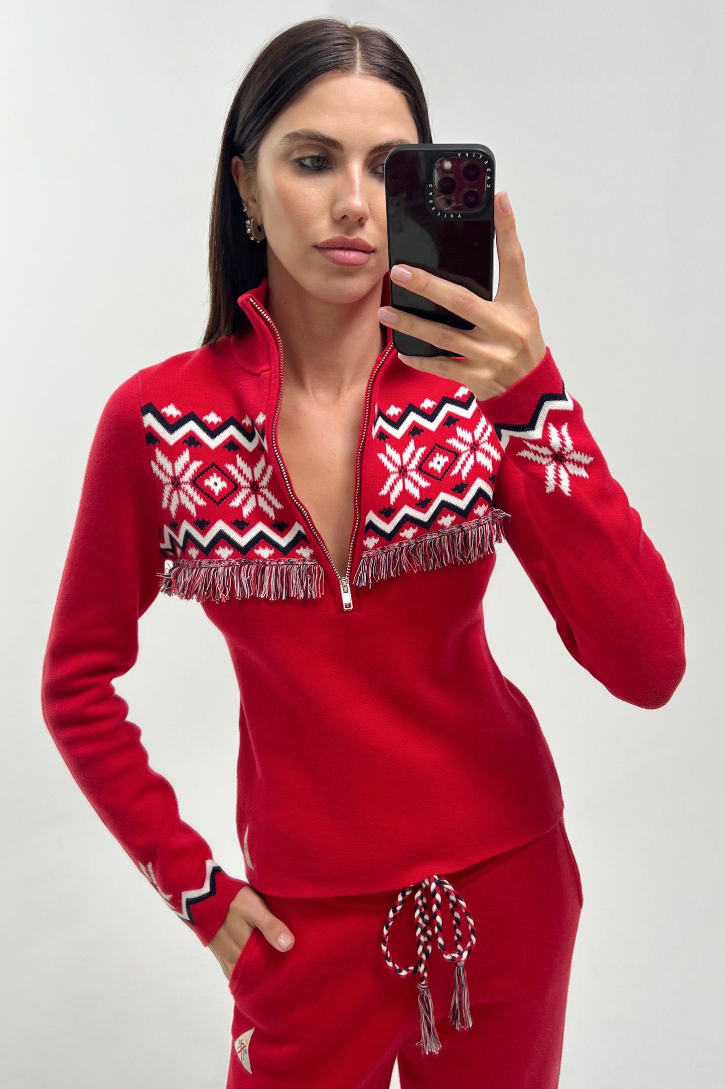 Keystone Blanche Half Zip - Red