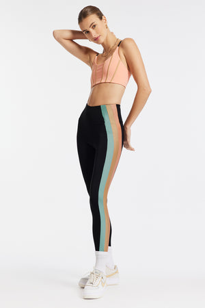 Asymmetric Striped Leggings, High Waisted, Workout, Yoga Pants