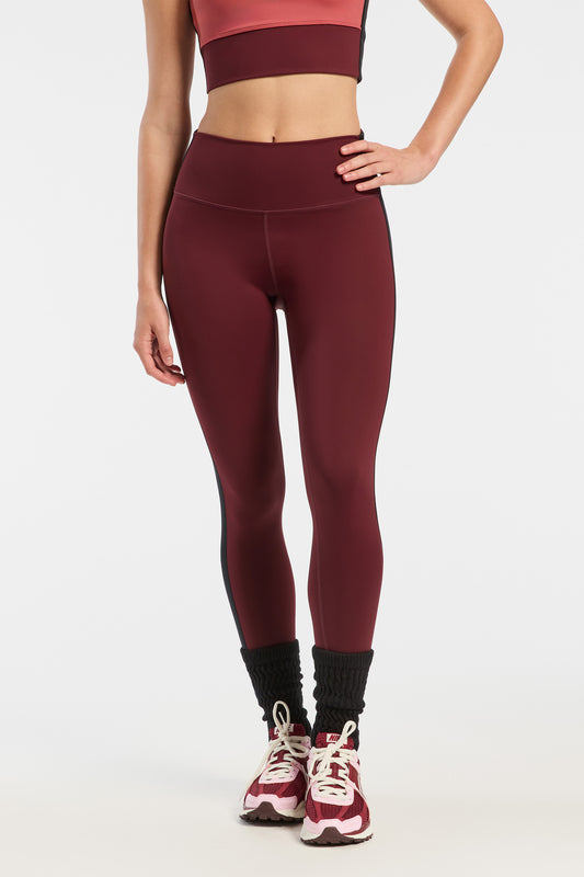 Striped Legging - Wine/black