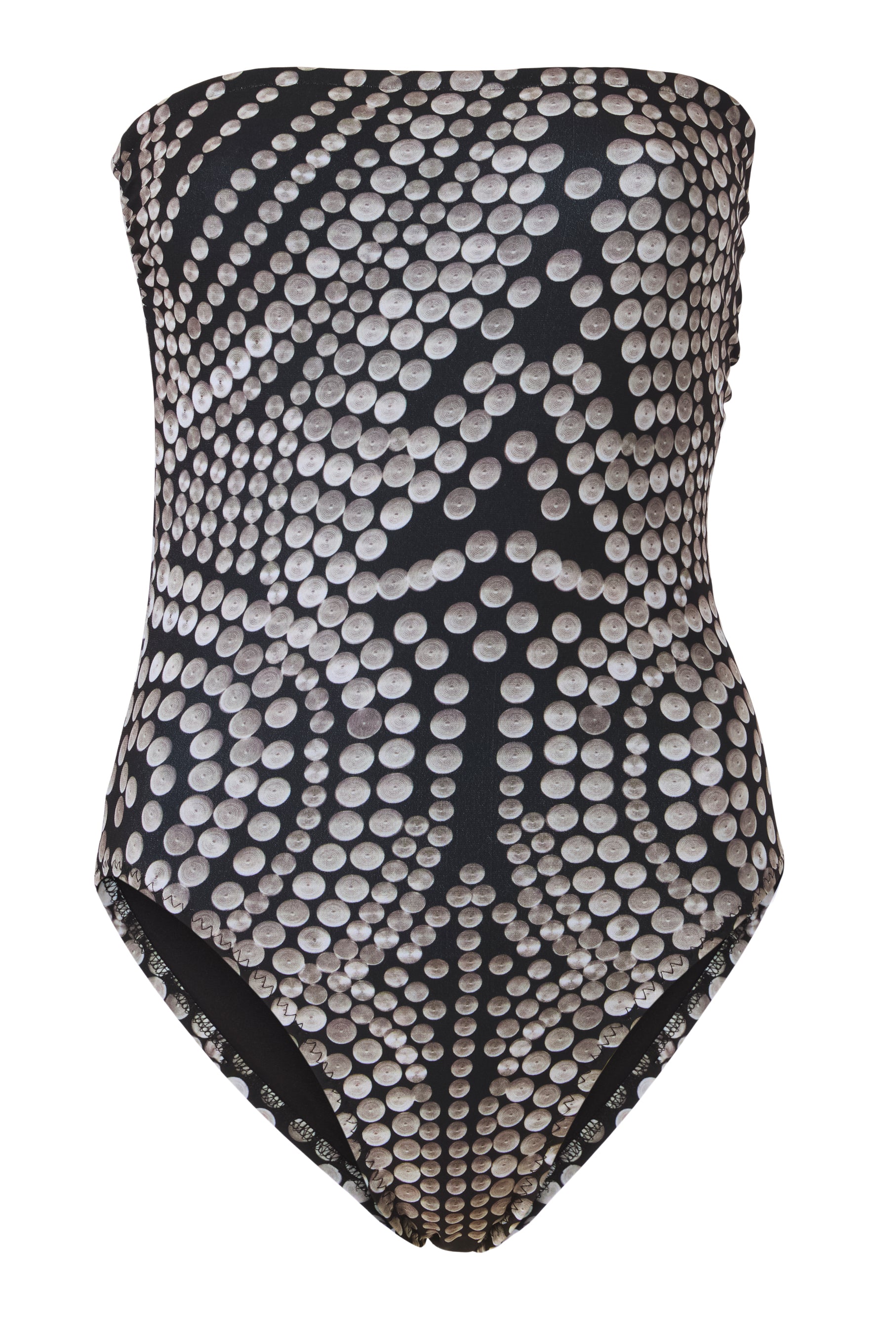 NWT $135 NORMA KAMALI [ XS ] Bishop Bandeau One Piece Swimsuit Grey Crochet  5543