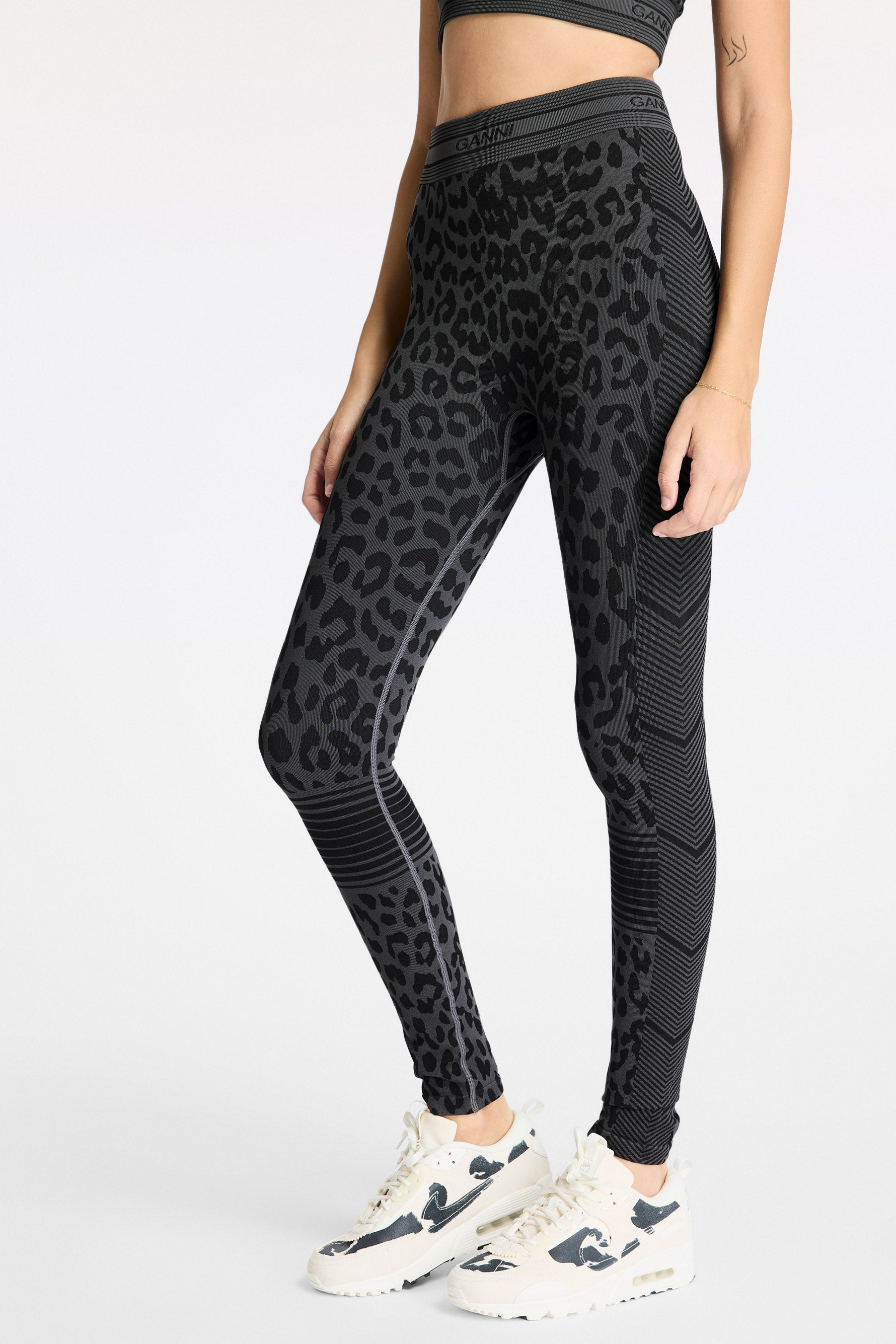 Ganni on sale leopard leggings