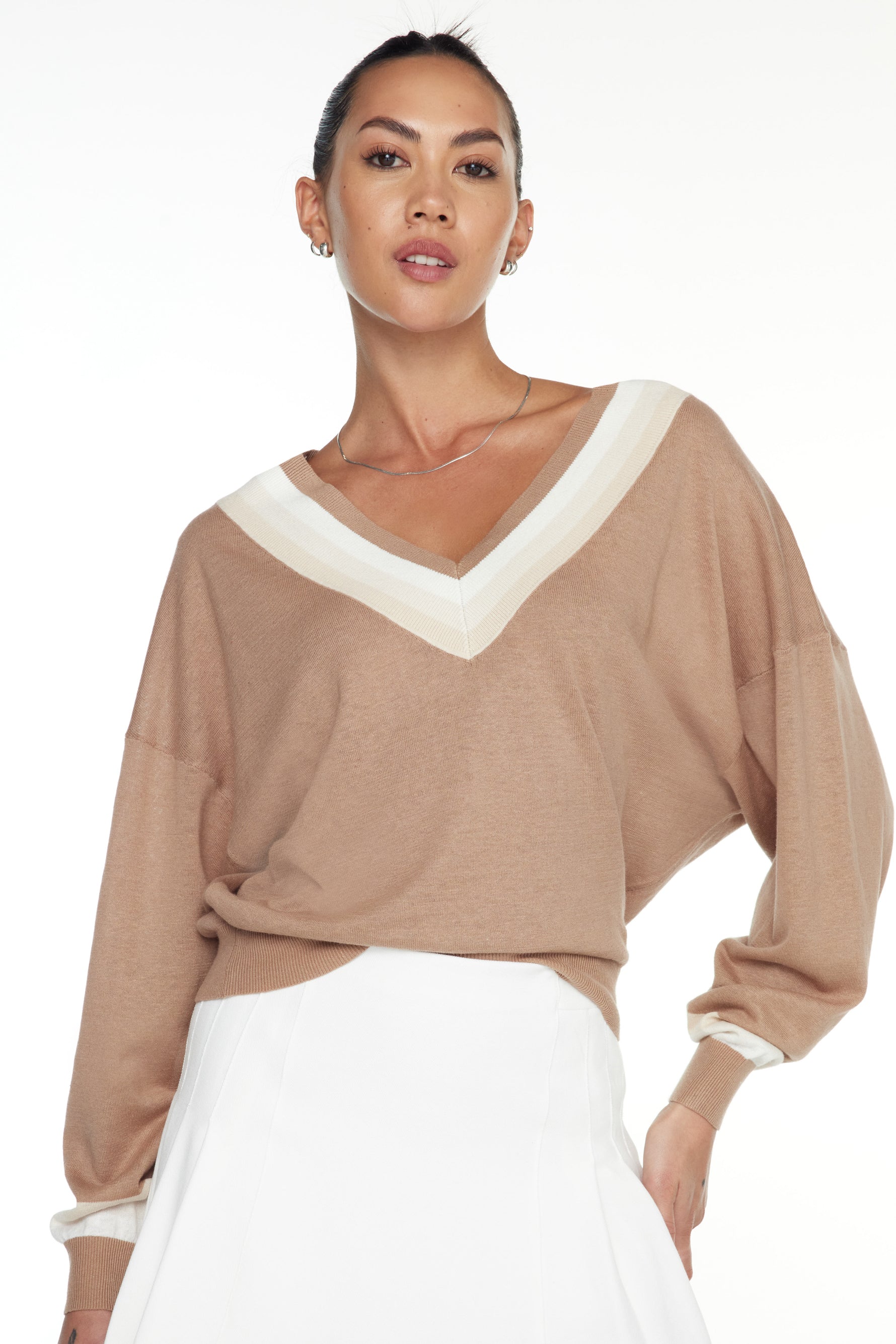 The Upside Bonita Knit Crew in Mocha | BANDIER