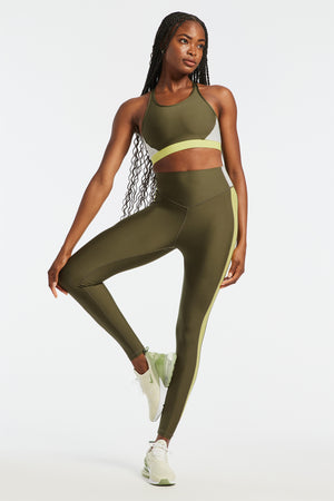 Olive Racerback Bra and Legging Set