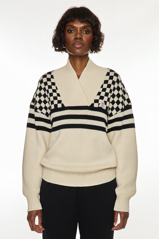 Mojo Scarlett Knit Sweater - Check