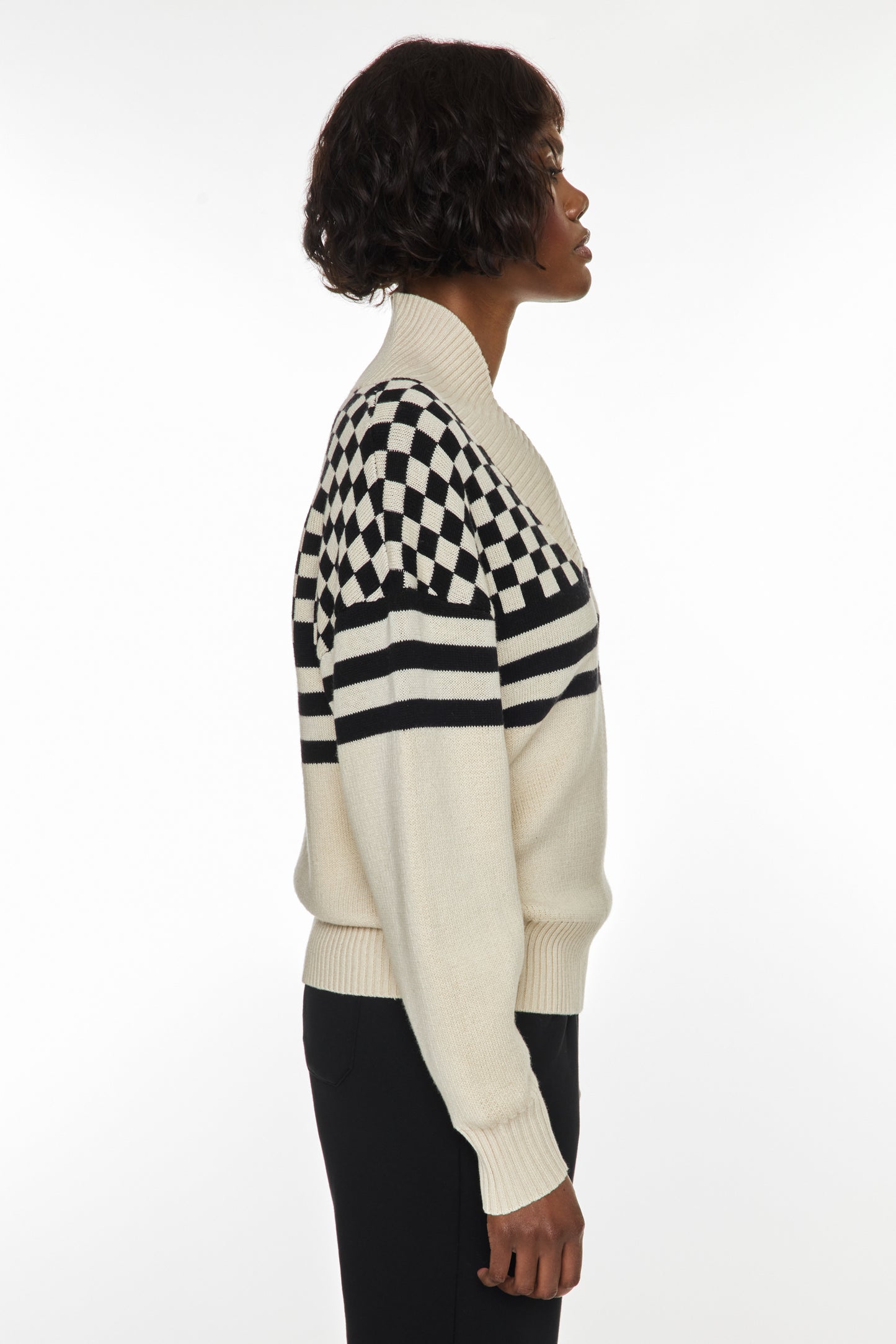 Mojo Scarlett Knit Sweater - Check