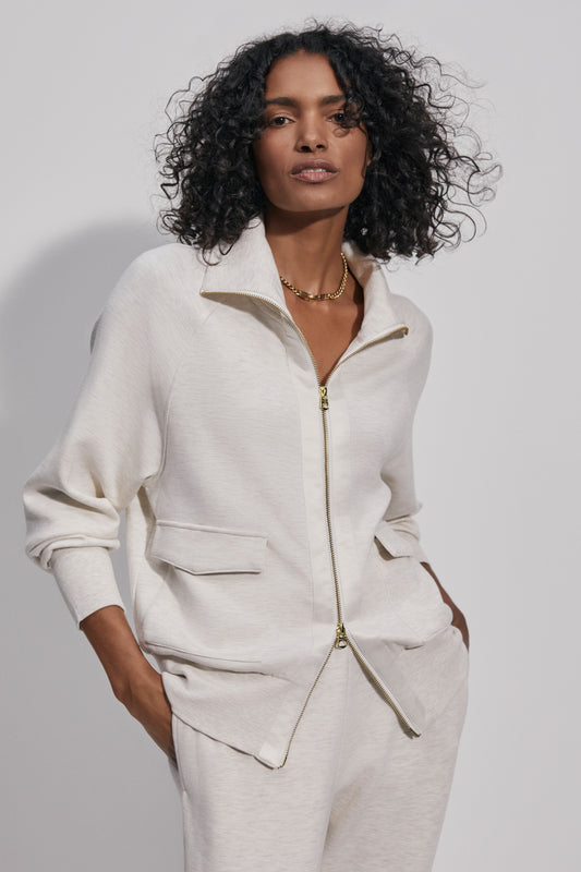 Roxbury Zip Through - Ivory Marl