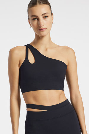 Black Aria One Shoulder Bra