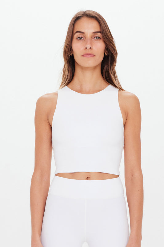 Jacinta Crop Tank - White