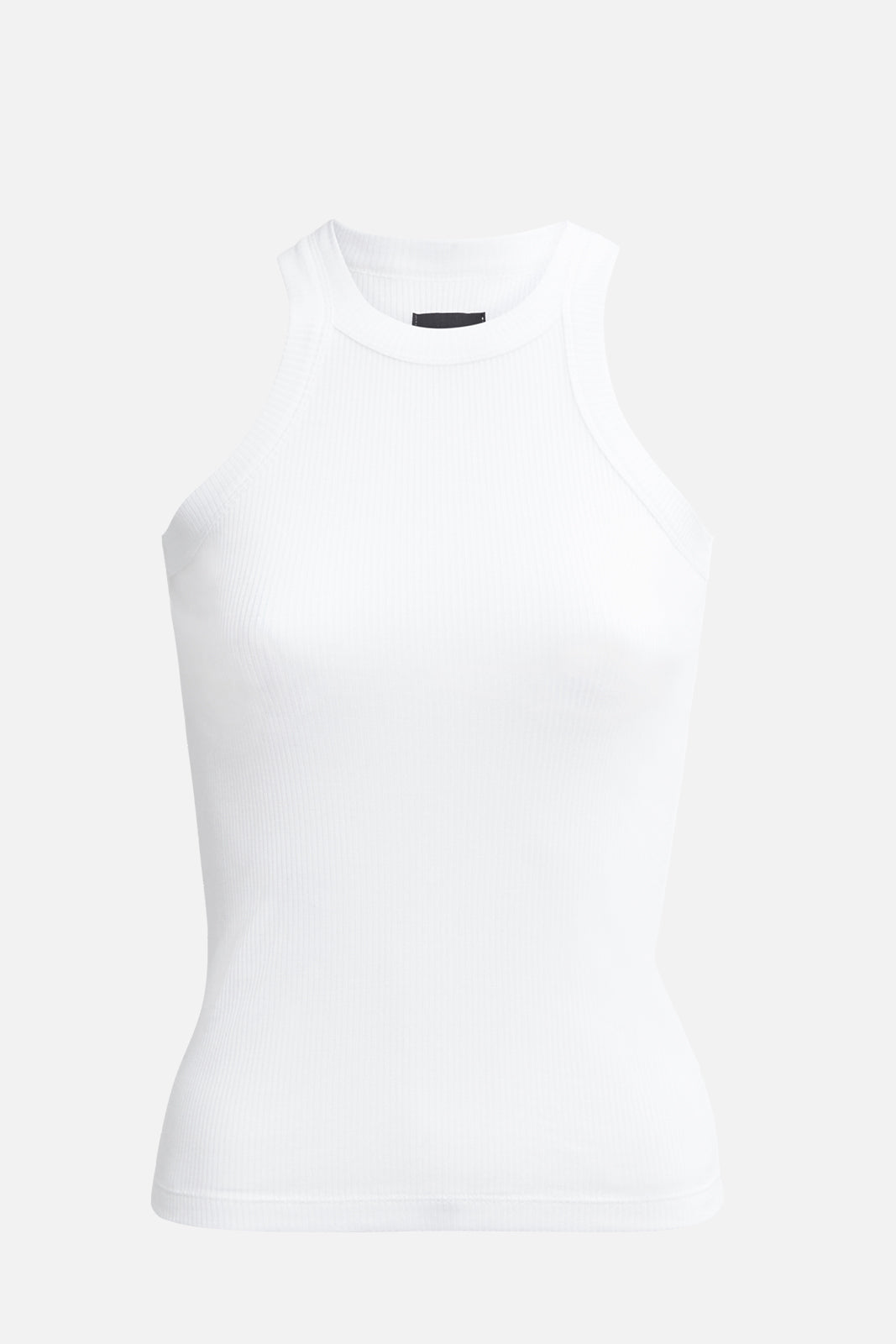 Ribbed White Halter Tank 