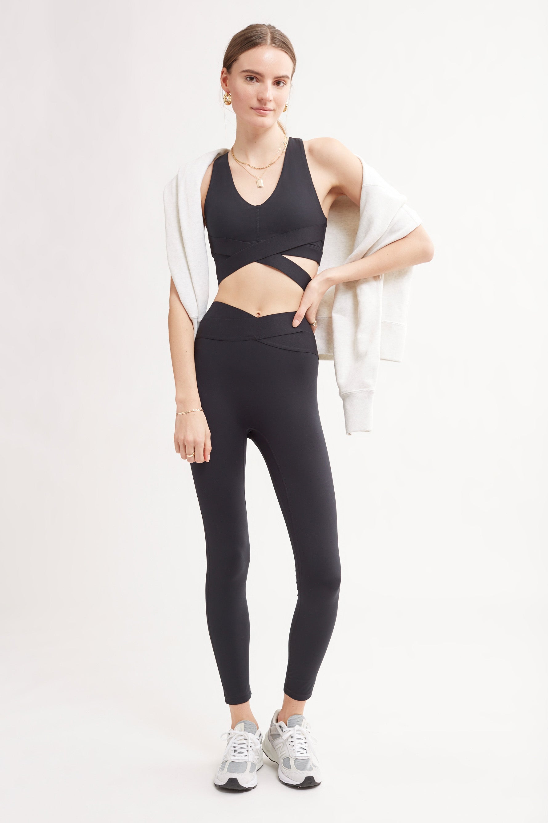 Recycled Poly Criss Cross Waistband Legging by Body Wrappers